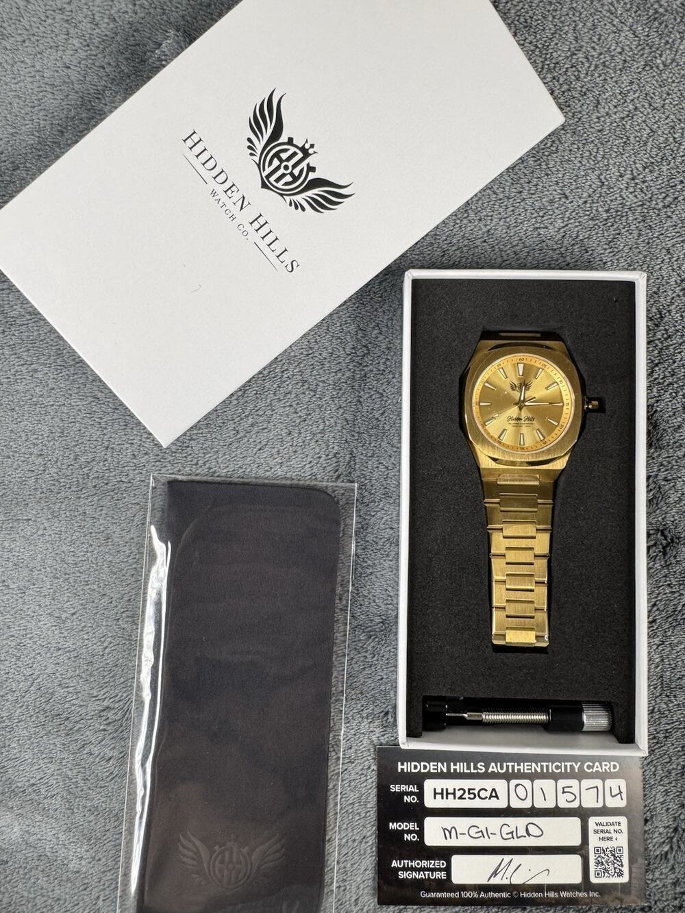 Hidden Hills Millennia G1 Gold Men's Watch M-G1-GLD New Box/Papers